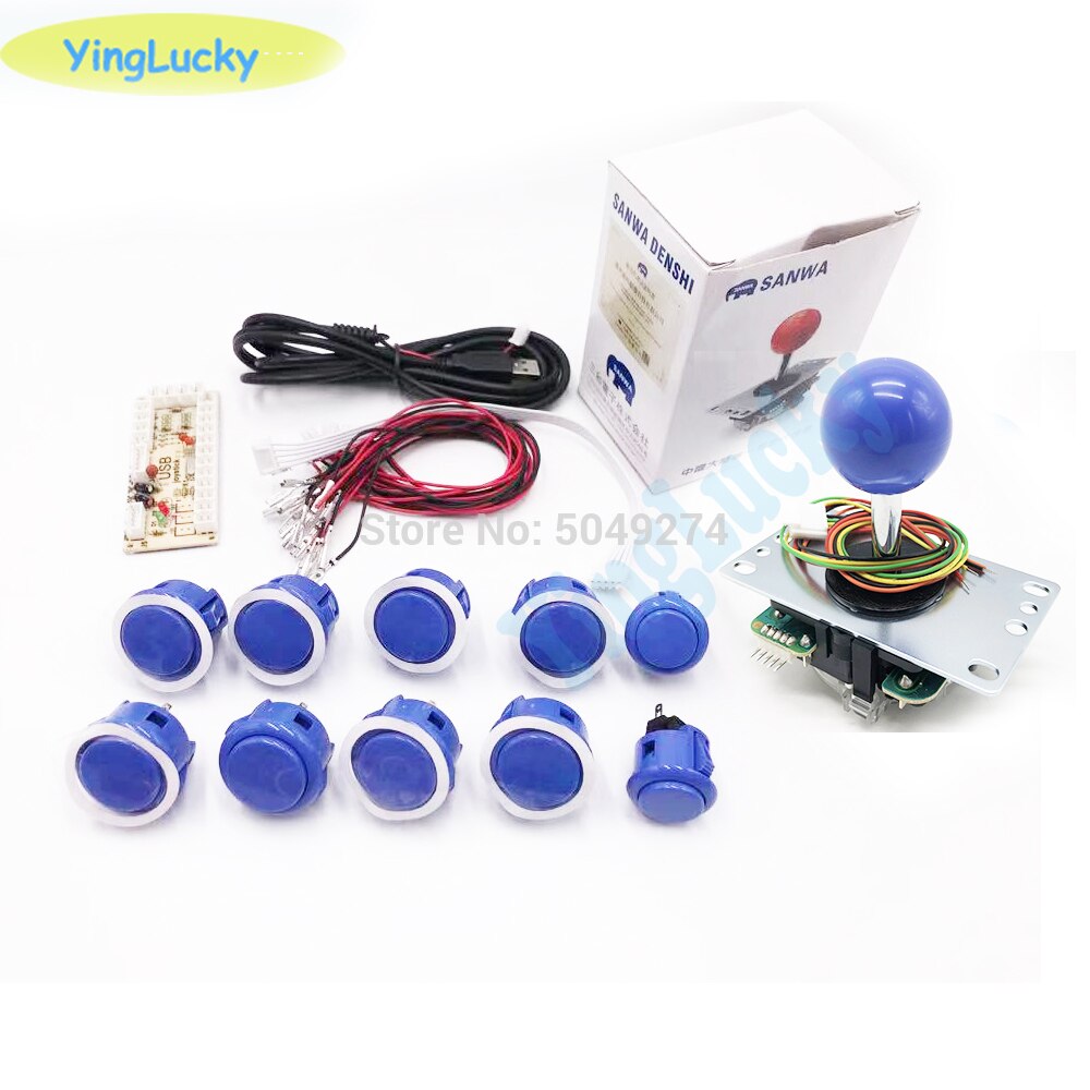 Sanwa joystick Kit Originele nul vertraging Arcade game USB encoder Joystick DIY Kit met 8 knop Joystick voor Mame jamma: violet