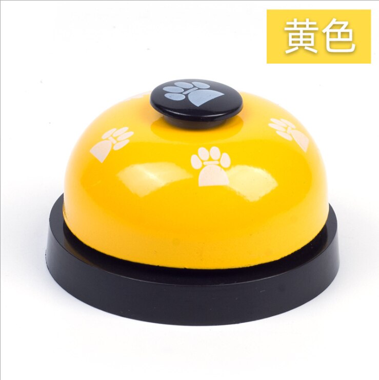 Campana de entrenamiento interactiva para perros y gatos, campana de Metal para alimentación de cachorros, suministros para entrenamiento de mascotas, juguete para mascotas: YELLOW