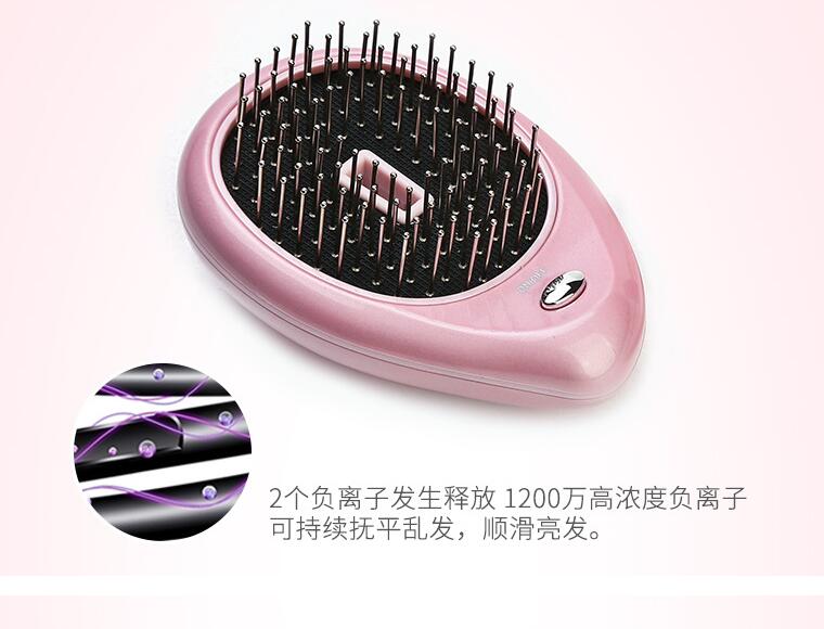 Cepillo iónico portátil eléctrico para el cabello alisador de cabello cepillo peine para el pelo masaje antiestático Mini peine de pelo lacio