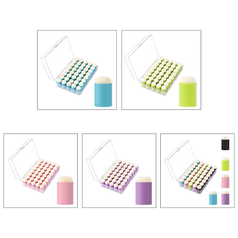 40 Pack of Finger Sponge Daubers with Storage Case for Painting Art Ink Crafts