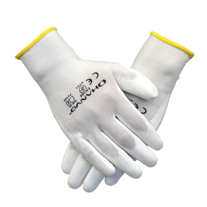 10 Pairs PU Nitrile Safety Coating Work Gloves Palm Coated Gloves Mechanic Working Gloves have CE Certificated EN388: PE300 / L