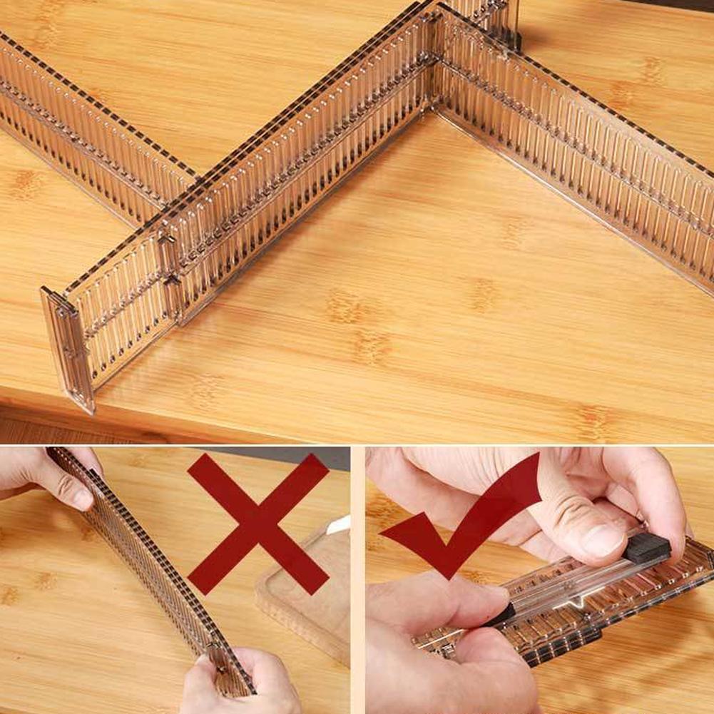 Separadores de cajones transparentes de piezas, organizadores ajustables para armario, almacenamiento de cajones de plástico para ropa, utensilios de cocina, 2 uds.