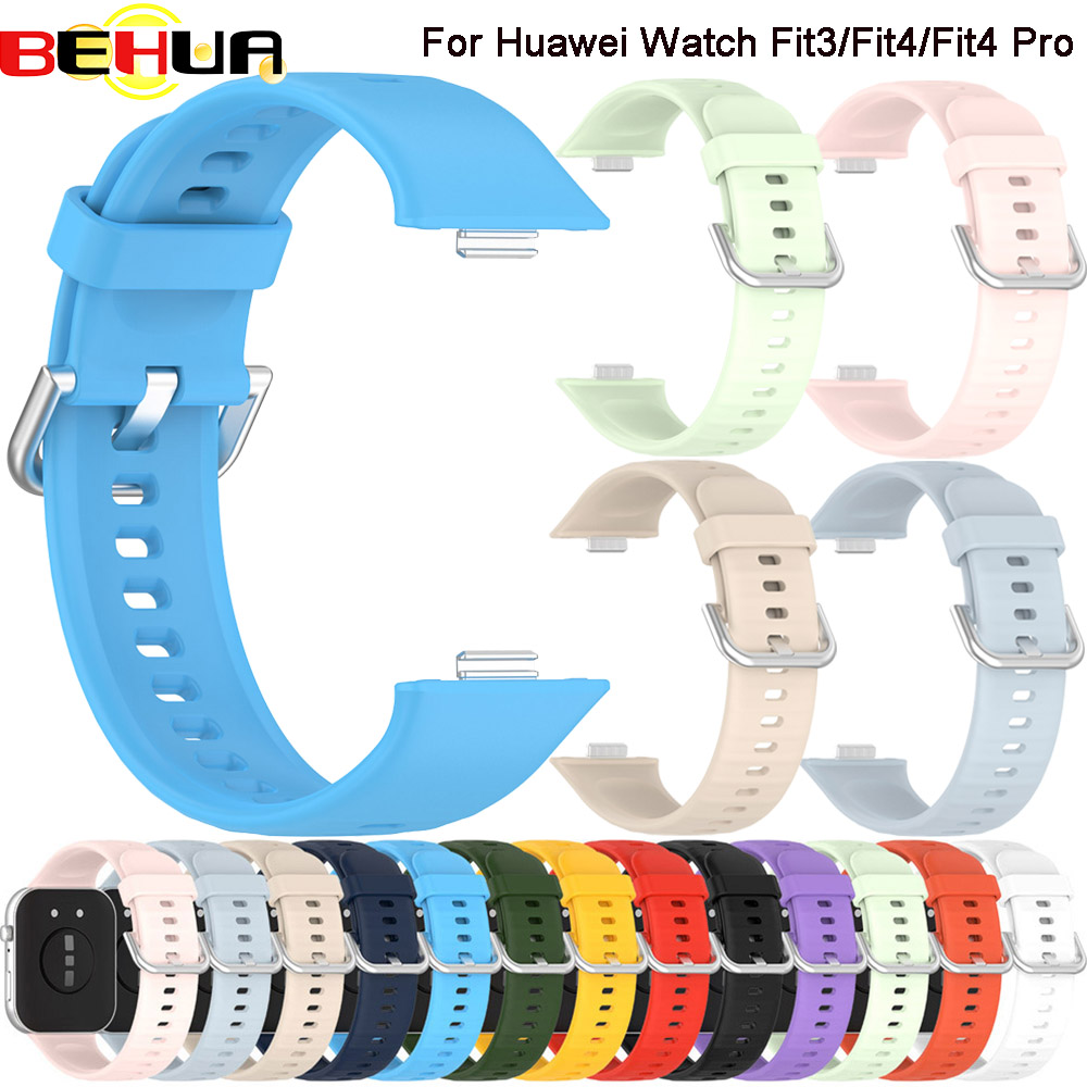 Behua armband för huawei watch fit 3 klockarmband silikonarmband ersättningsarmband armband sport kvinna man correa tillbehör