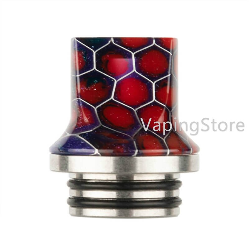 Delrin SS 810 Flat Drip Connector Tip Polished Adaptor Odan Tank/Odan Mini Tank/Skrr S/NRG Tank/Hellvape Destiny RTA Mouthpiece: Cobra Rainbow