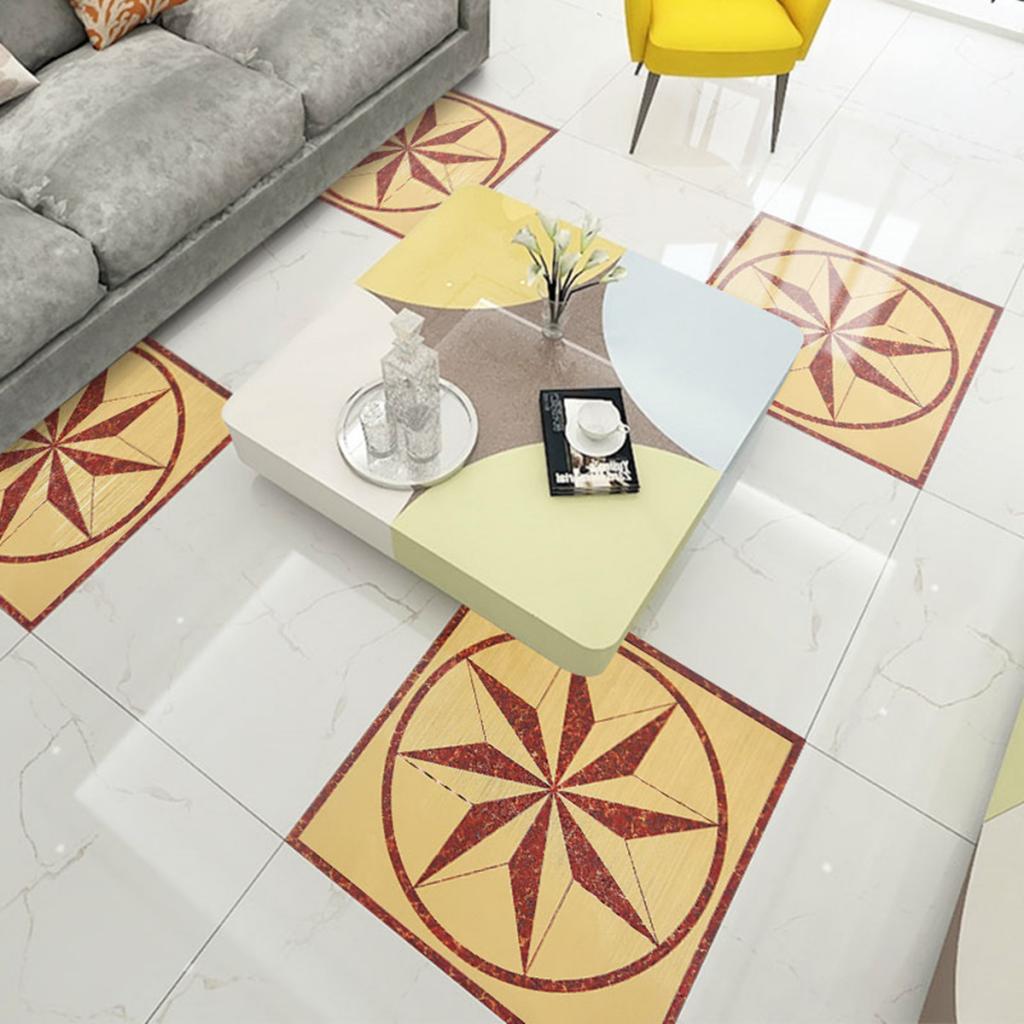 Removable Self Adhesive Floor Stickers PVC Brushed Gold