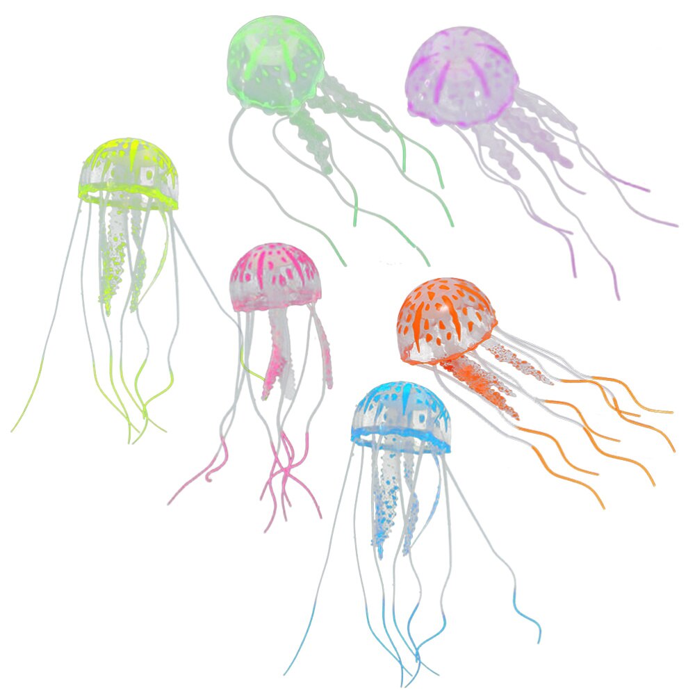 6Pcs Kwallen Decor Levensechte Exquisite Mooie Kwallen Decor Landschap Prop Versiering Voor Aquarium Fish Tank