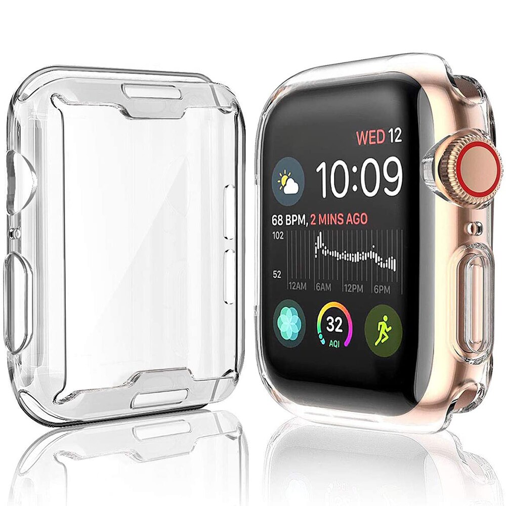 360 Volledige Soft Clear TPU Screen Protector Case Voor Apple Horloge Serie 44 MM 40 MM 42 MM 38 MM Transparante Cover Voor IWatch 6/SE/5/4/3