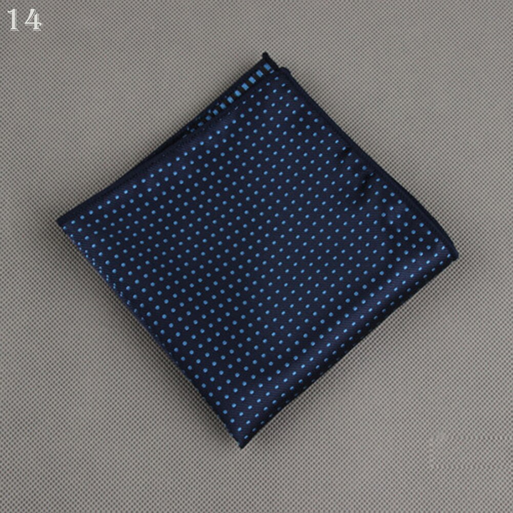 Luxury Men's Handkerchief Polka Dot Striped Floral Printed Hankies Polyester Hanky Business Pocket Square Chest Towel 23*23CM: 14