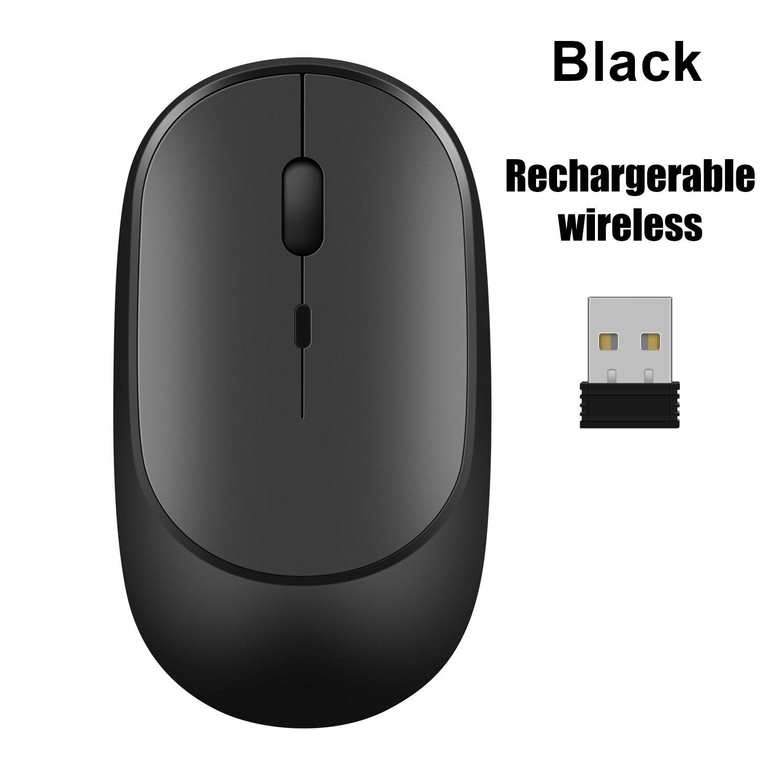 Bluetooth Mouse 2.4G Wireless Rechargeable Mouse Gaming Computer Charing Thin Portable 3 Adjustable DPI Mause for Mac iPad PC: Wireless Black