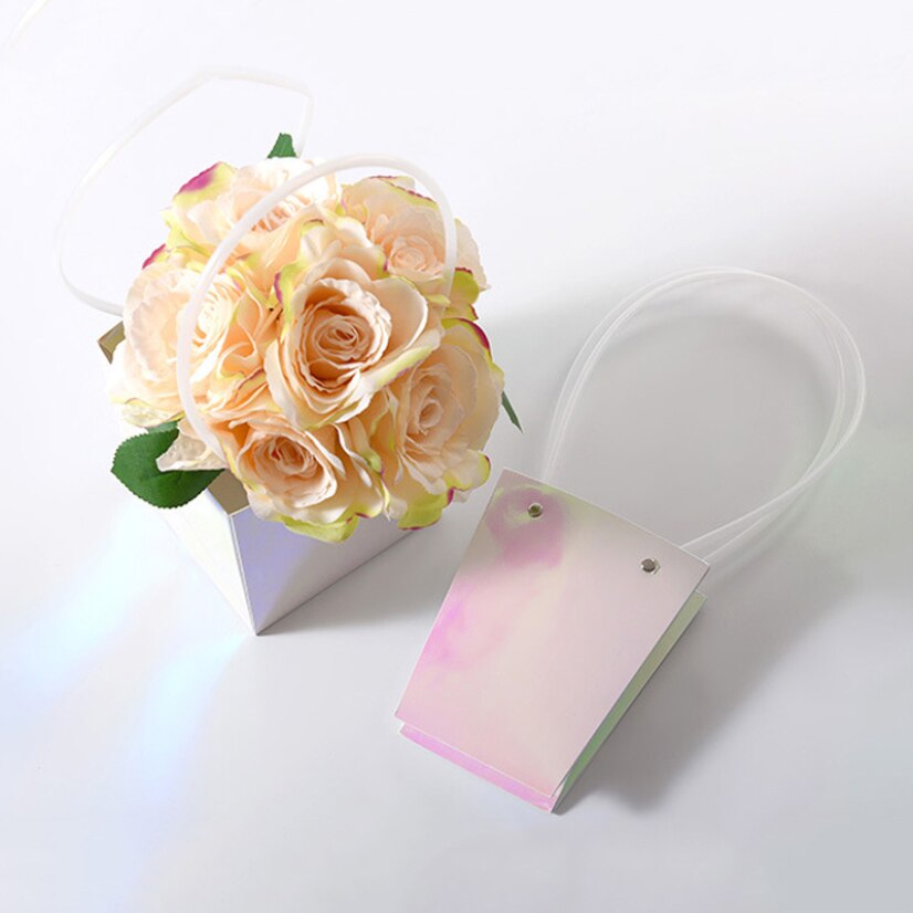 Colorful Box Flower Packaging Bags Handbag Flower Box for Women Wedding Groomsmen Box Kraft Candy Business Supplies