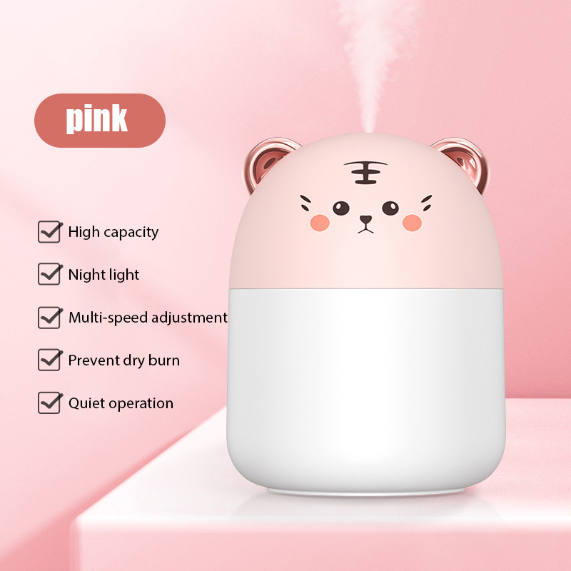 Humidificador de aire con forma de Tigre, difusor de aceites aromáticos ultrasónico para mascotas bonitas, lámpara LED de Color romántico, USB, 300ML: 003