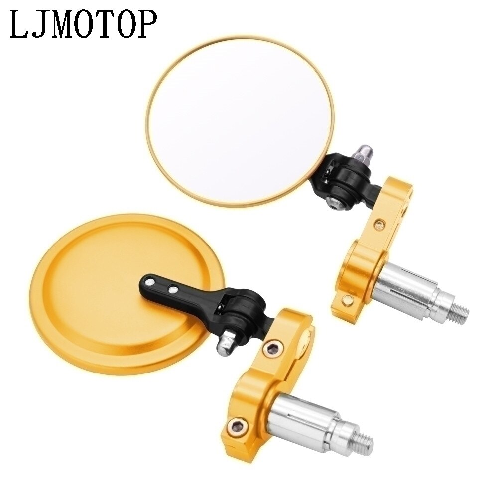 Universal Motorcycle Mirrors 3 Inch Round Folding Bar End Side Mirror for KTM 300XC 350SX-F 350XC-F 350XCF-W 350EXC-F 400XC-W: Gold