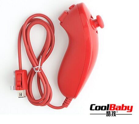 Bezprzewodowy pilot do konsol Nintendo i Wii, zdalne sterowanie, joystick, gamepad, 2 w 1, wbudowany system motion plus: Left Red