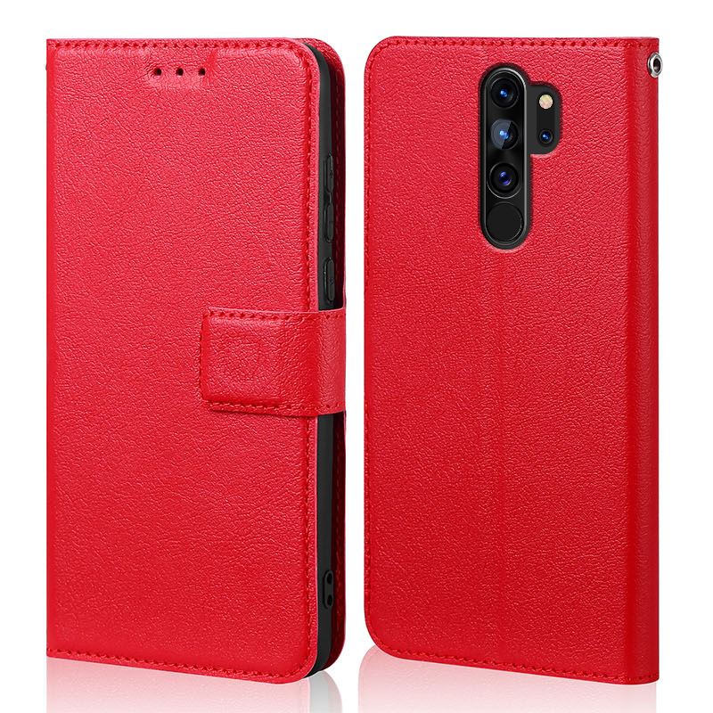 Para OPPO A9 funda de cuero con tapa libro magnético para OPPO A5 funda de teléfono funda de silicona tipo billetera para OPPOA9 A 9: ABS / Rojo