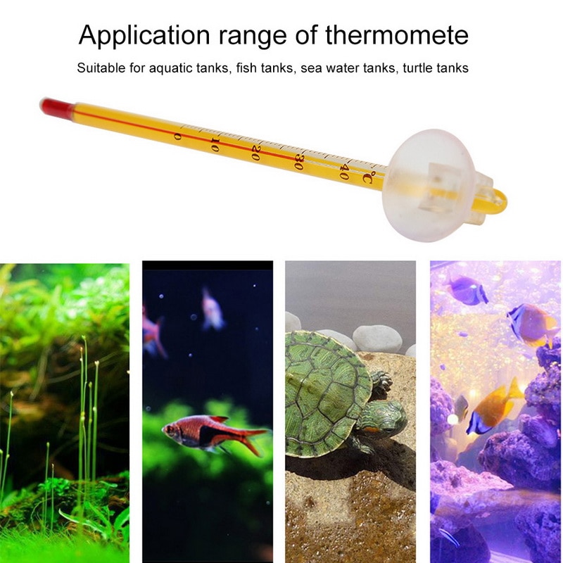 Fournitures pour animaux de compagnie réservoir de poisson Submersible flottant équipement de Test de température domestique Tube de verre ventouse Aquarium thermomètre