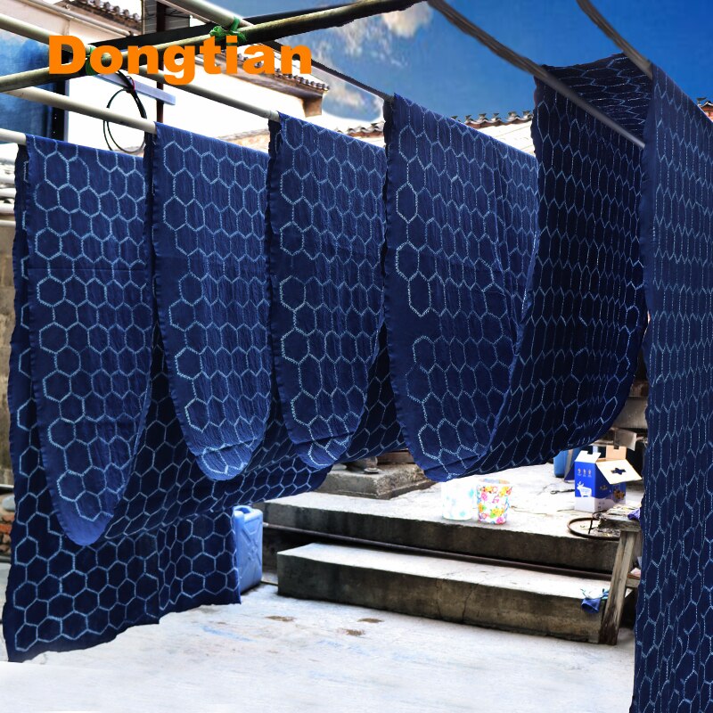Traditional Hand-dyed Cloth Hand Tie Dye Indigo Fabric Natural Plant Tie Dyed Shibori Fabric Blue Indigo Fabric Crafting Cloth