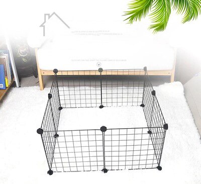 Sammenleggbar kjæledyr lekegrind jern gjerde valp kennel hus trening trening valp kattunge plass hunder forsyninger kaniner marsvin bur: 8 stk