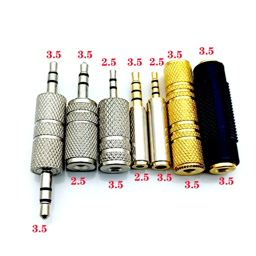 3pcs 3.5 mm Male to 2.5 mm Female 3.5 to 2.5 stereo Jack Audio pc headphone earphone Converter adapter cable plug