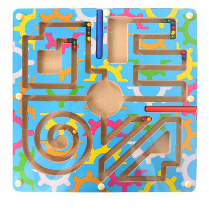 Holz Kreisbahn Perlen Maze Puzzle Stift Fahren Labyrinth Pädagogisches Board Game Interactive Labyrinth Kinder Spielzeug Ring Track: 269