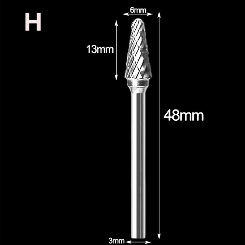 Tungsten Carbide Routing Router Bits Burr Rotary Tools Rotary Carving Carved Knife Cutter Tool Engraving Wood Working for Dremel: 1PCS H