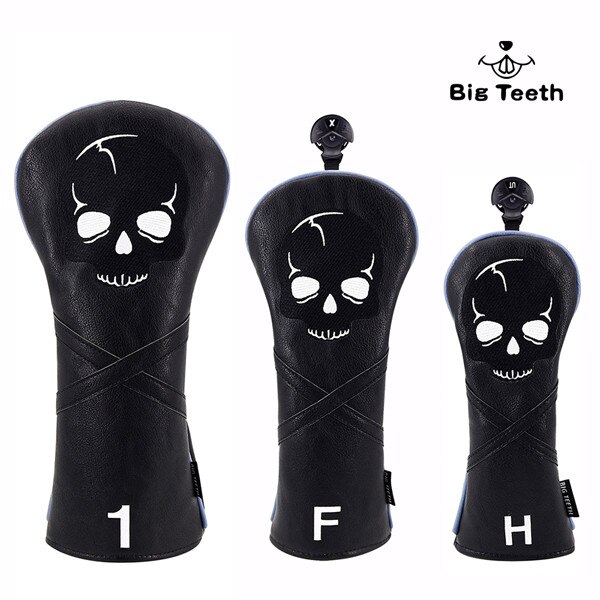 Big Teeth Golf Wood Head Covers Headcover Skull Driver FW UT Headcovers