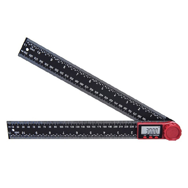 200/300mm Digital Angle Finder Ruler Digital Protractor with Data Hold Function &amp; Zeroing Resetting LCD Display Durable: B