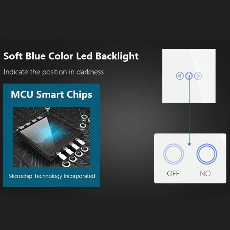 Eu touch-dimmer schakelaar kristal touch glas afstandsbediening licht slimme schakelaar (wit)