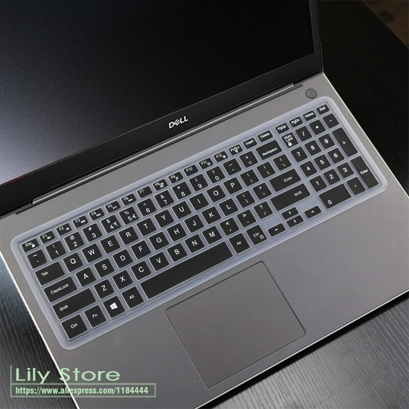 Laptop Notebook Silicone keyboard cover skin for Dell Inspiron I15 3567 3567 3559 3576 3583 3585 5566 5583 5584 15.6 inch: black