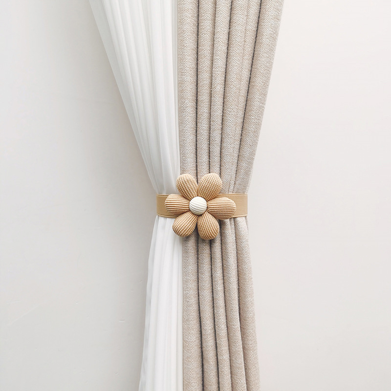 1 Uds. Hebillas de cortina retorcidas, cortina trenzada de yute, lazo de cuerda, Clips de soporte, accesorios de cortina, decoración del hogar: plum