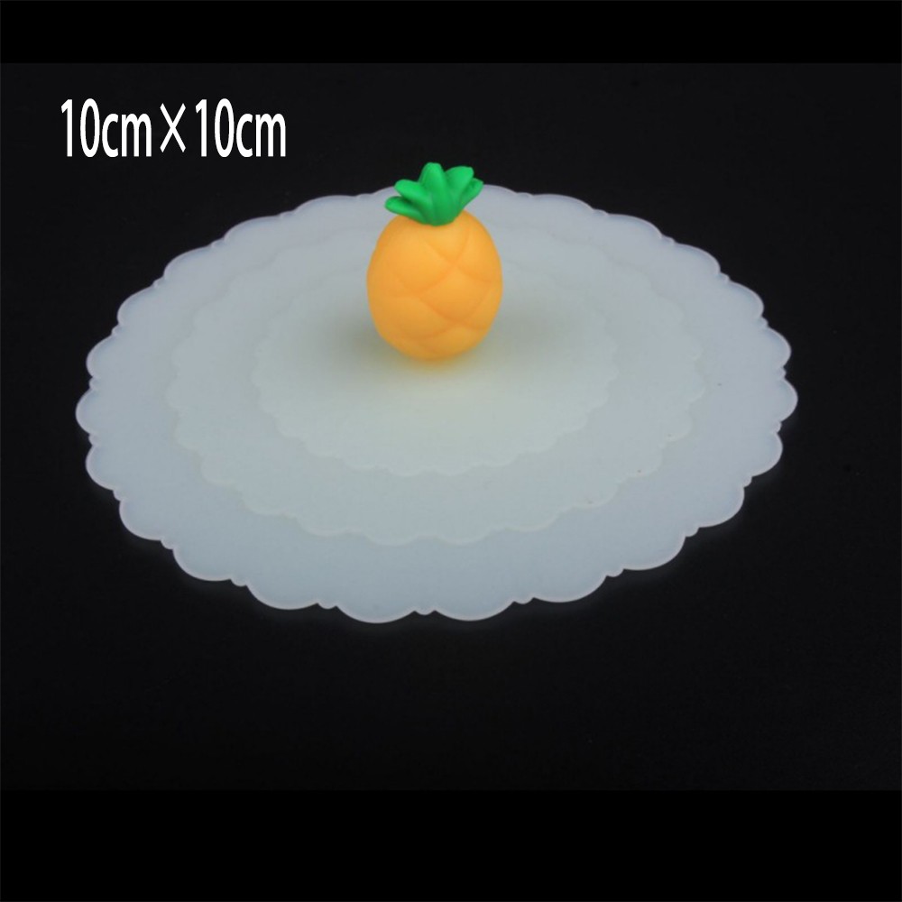 1Pc Silicone Anti-Stofafzuiging Mok Cup Cover Cartoon Fruit Thee Koffie Deksel Cap Verjaardagsfeestje Keuken eetkamer Decoratie