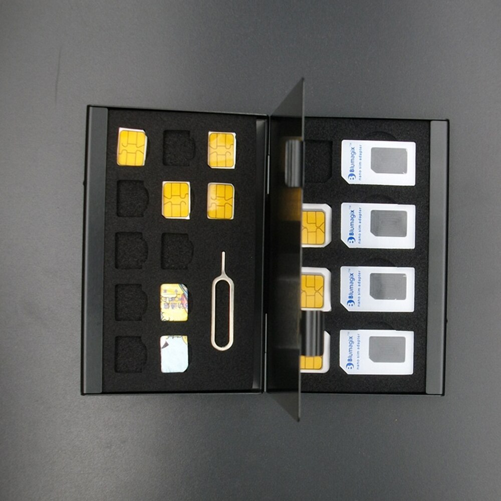 Portable SIM Micro Pin SIM Card Nano Memory Card Storage Box Case Protector Holder Black Lightweight Multifunctiona Box