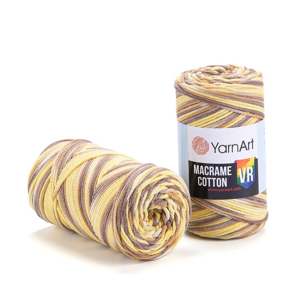 Yarnart Macrame COTTON VR Yarn 250gr 225mt Hand Knitting Crochet Gradient Rainbow Variegated Rope Bag Purse Table Runner Rug DIY
