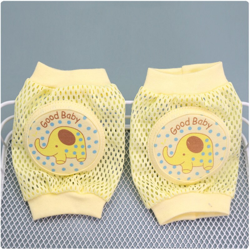 Bébé genou protecteur fille garçon coude ramper coussinets bambins bébé coussinets de sécurité maille respirant maille jambe garde genouillère pour les enfants: ElephantYellow