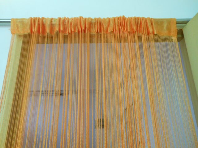 Zidetang frans polyester dörr gardin tofs tråd sträng rumsavdelare gardin panel fönster deco screen: Orange
