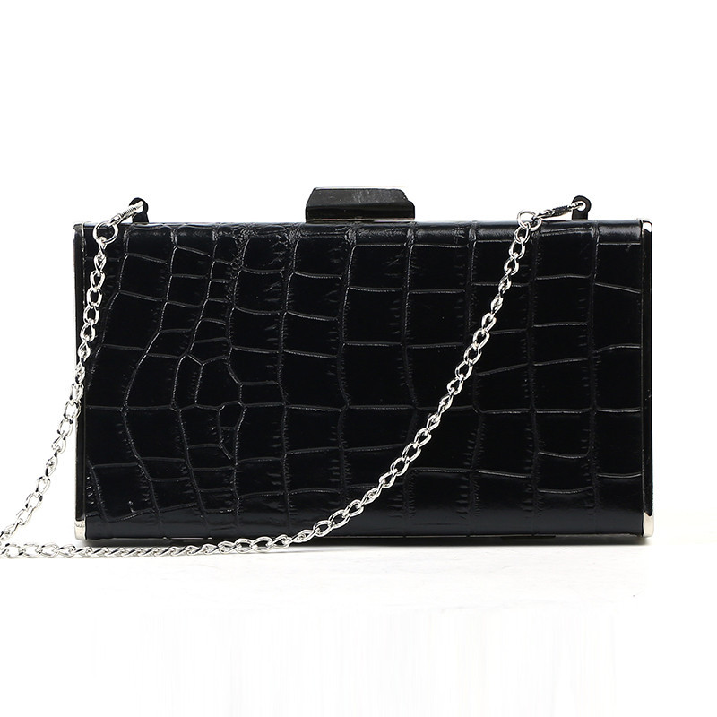 Crocodile Women Chain Messenger Bag Classic Serpentine Day Clutch Bag Black PU Leather Envelope Praty Evening Bags Walle: Default Title