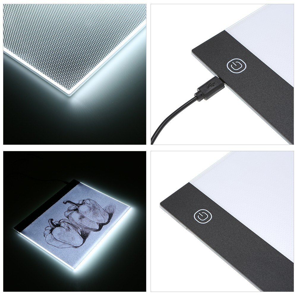 LED Graphic Tablet Writing Painting Light Box Tracing Board Copy Pads Digital Drawing Tablet Art craft A4 Copy Table LED Board