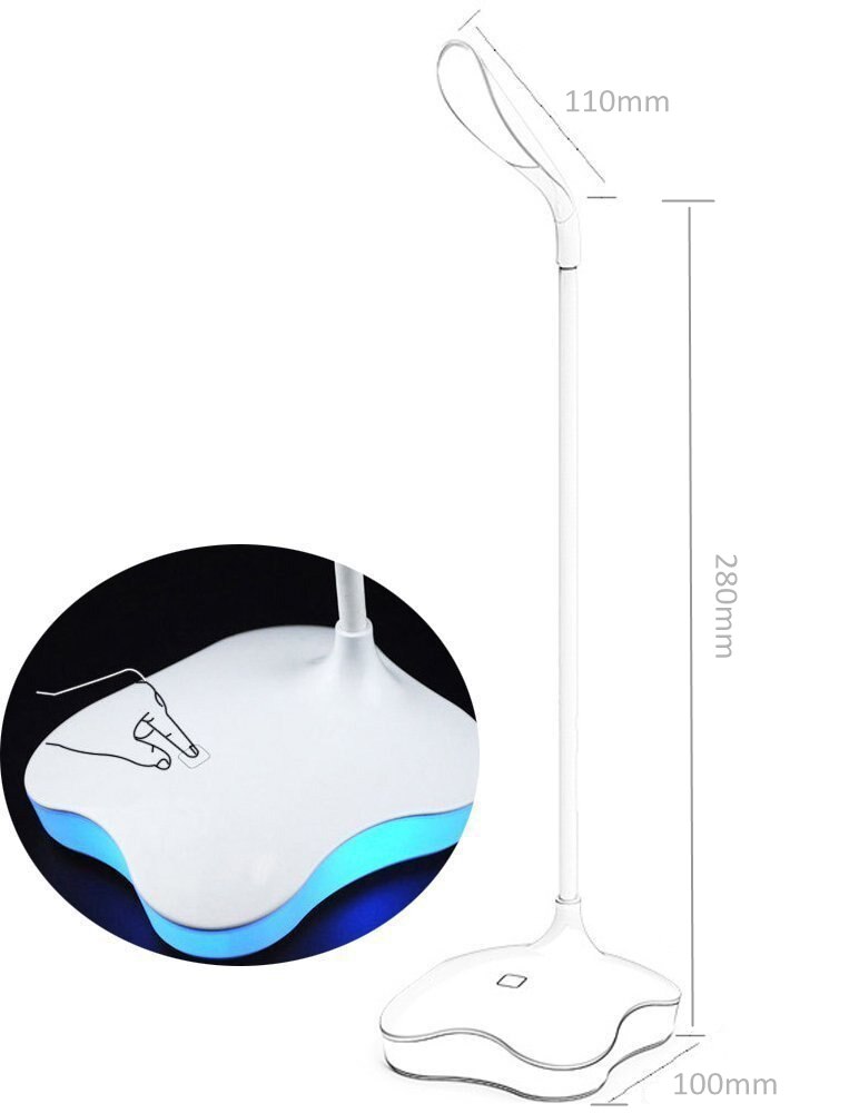 2 in 1 3 Niveau Dimbare Clover LED Lezen Studie Bureaulamp Flexibele Oogbescherming Verlichting Nachtlampje Oplaadbare Tafellamp
