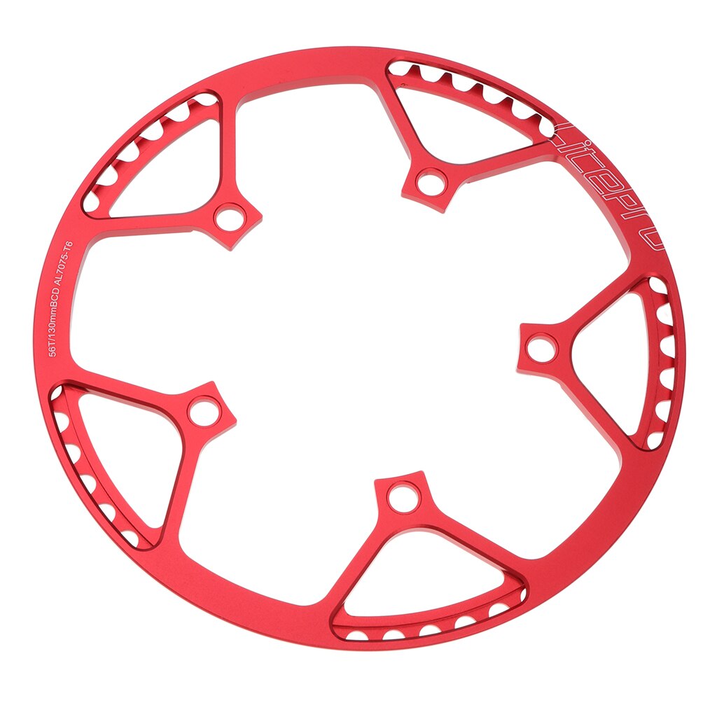 Bicycle Chainring Narrow Wide Chain Ring Sprockets Cranksets Guard Protector 130mm BCD - Bike Accessories: Red 56T 