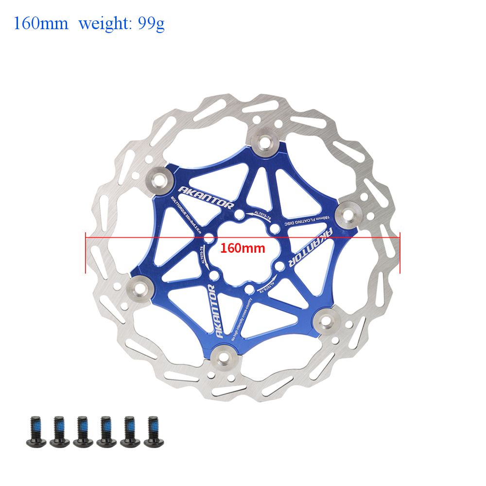 Akantor Mountainbike Disc Floating Pads Brake Rotor Rem 160Mm/180Mm/203Mm Rotor Sterke warmteafvoer Drijvende Rotor: 160MM Blue