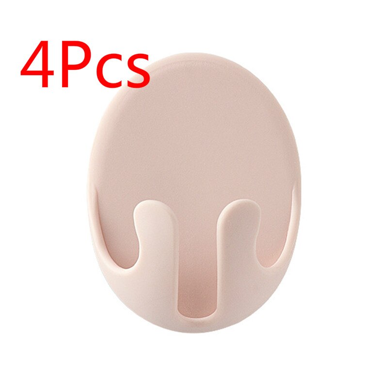 4Pcs Punch-Gratis Stekker Haak Keuken Socket Magazijnstelling Hanger Multifunctionele Traceless Stekker Plakken haak: 02