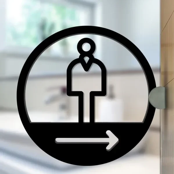 Door Sign Double-sided Side Mounted Restroom Reminder Sign Men's and Women's Bathroom Signage Acrylic Hotel WC Toilet Signage: ROSE RED