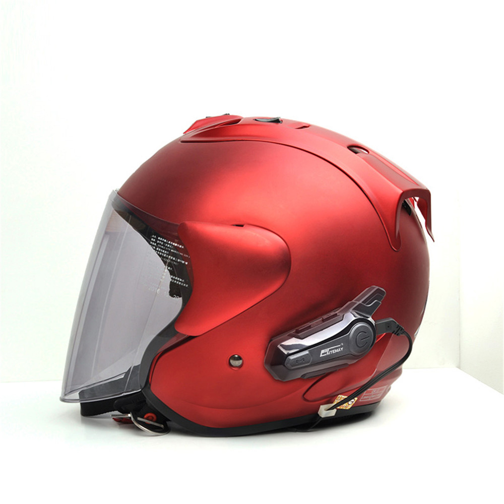 Kebidu Motorrad Bluetooth Helm Kopfhörer Gegensprechanlage für 2 Fahrer Bt kabellos 100M Intercomunicador Motorrad Sprech Musik