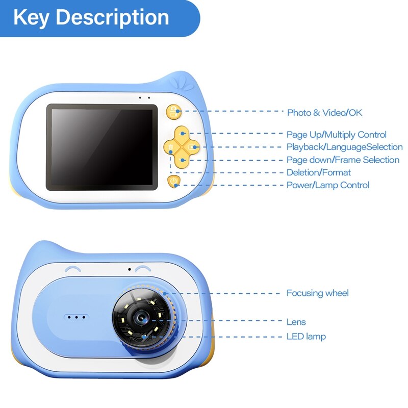 Kids Digital Camera Children Educational Microscope Portable nifying Glass Macro Camera HD Sn