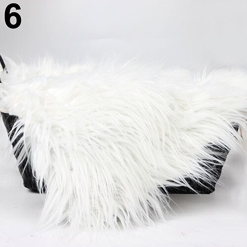 50 x 60cm Faux Fur Photography Photo Prop Baby Newborn Blanket Background Backdrop Rug Photography Prop Basket Stuffer Filler: White
