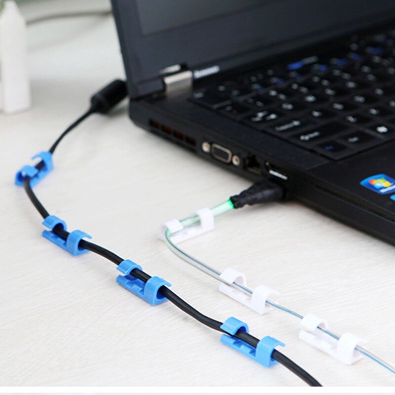Abs 20pc desktop wall wire fixing wire spænde line spænde rute fast spænde kabelclips