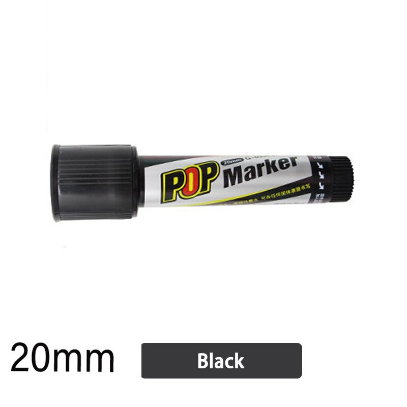 Climemo 12mm Whiteboard Paint Marker Rotuladores Markers Pen Permanent Waterproof Art Supplies DIY Comic Sketching Markers: 12mm Black