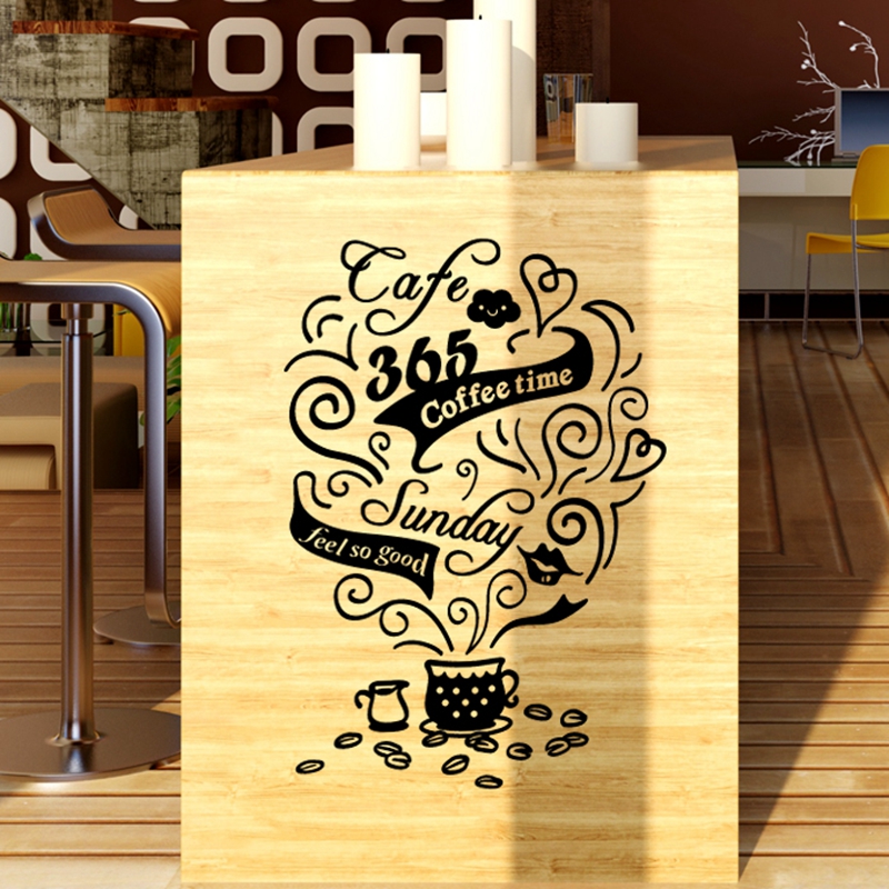 Coffee Shop Sticker Glass Decal Cafe Poster Vinyl Art Wall Decor Mural Break Milk Tea