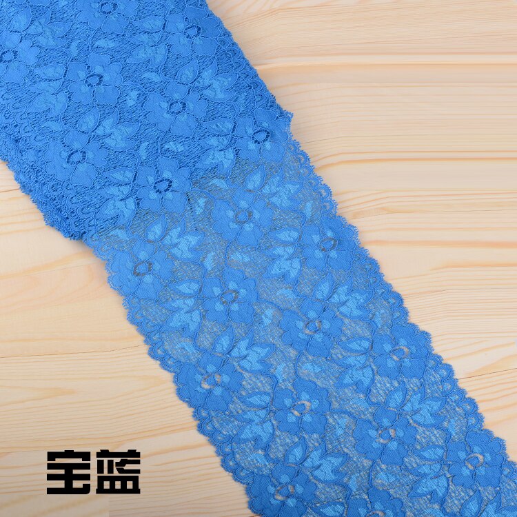 Elastic Lace Ribbon Tape 16cm Lace Trim Fabric Embroidered White Lace Trimmings DIY Crafts Sewing Material Garment Accessories: Royal Blue