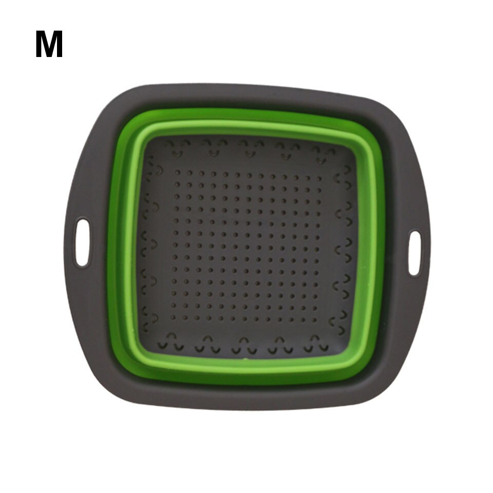 Passoire pliable passoire pliante pour drainer les légumes fruits cuisine Durable pliable trémie filtre panier: Green M