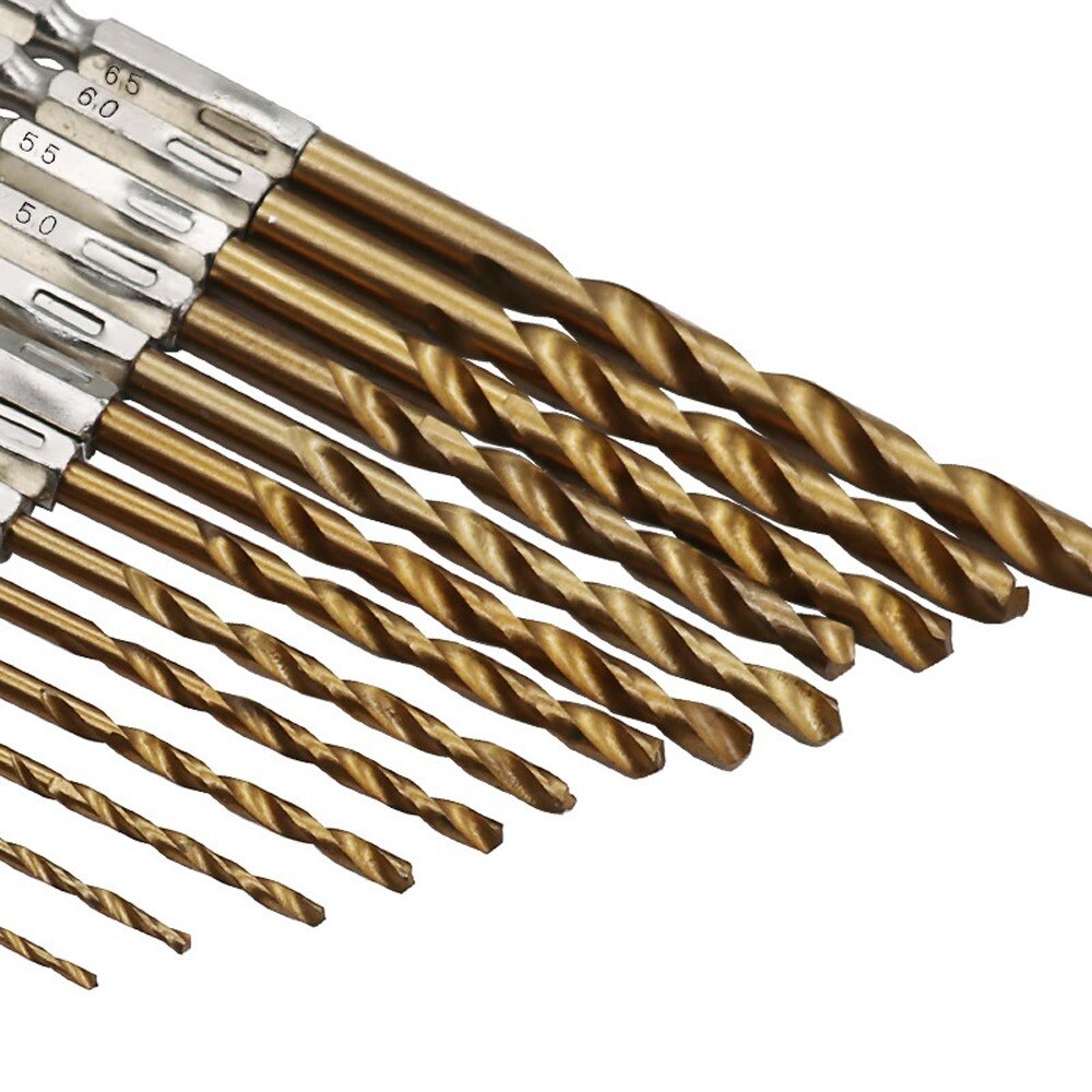 13PCS High Speed Steel Titanium Coated Hex Shank Screwdriver Twist Drill Bit Set Milling Cutter extrator de parafuso TDH